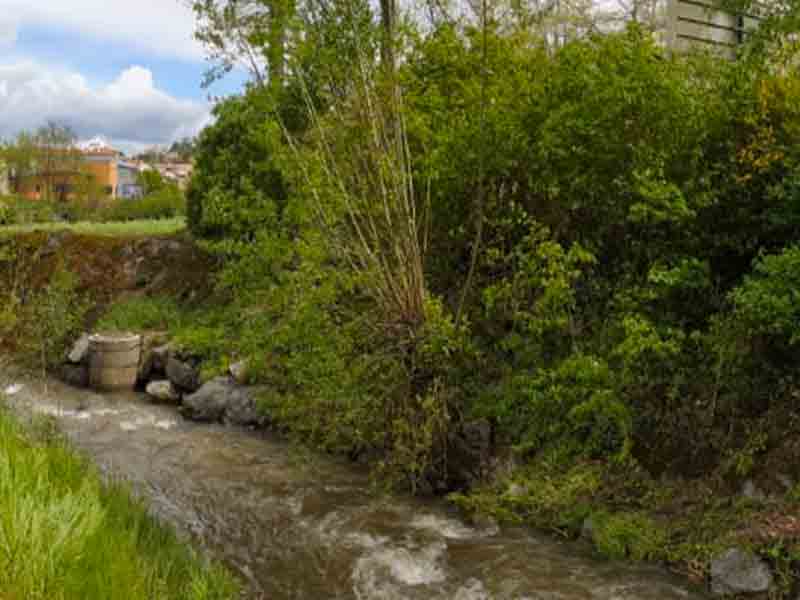 Photo plan large du ruisseau d'un terrain pour logements neuf habitat participatif à Saint Chamond avec Chez moi demain, AMO des co-constructeurs